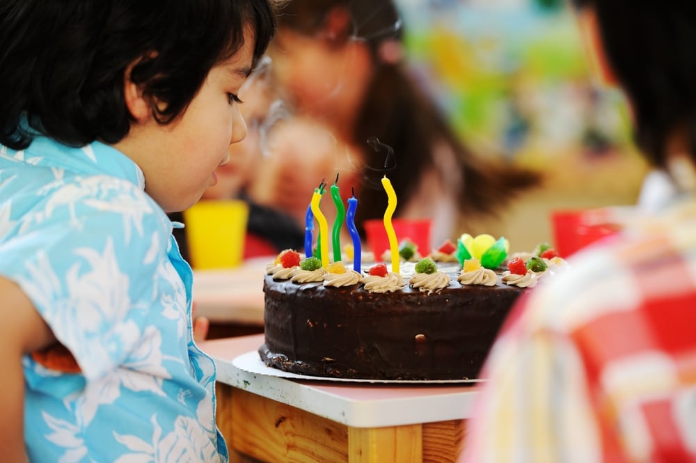 Many children having fun at birthday party